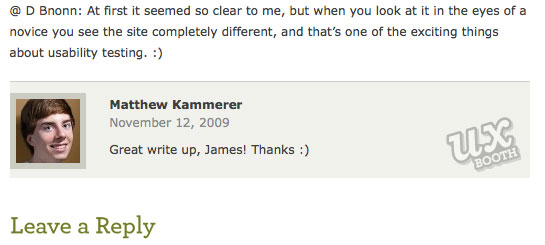 UxBooth Styles Their Author Comments In A Different Color